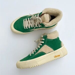 Brandblack Women’s Capo Faux Shearling Green Shearling High Top Sneakers